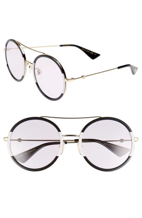 gucci glasses circle gunmetal|Gucci 56MM Round Sunglasses on SALE .